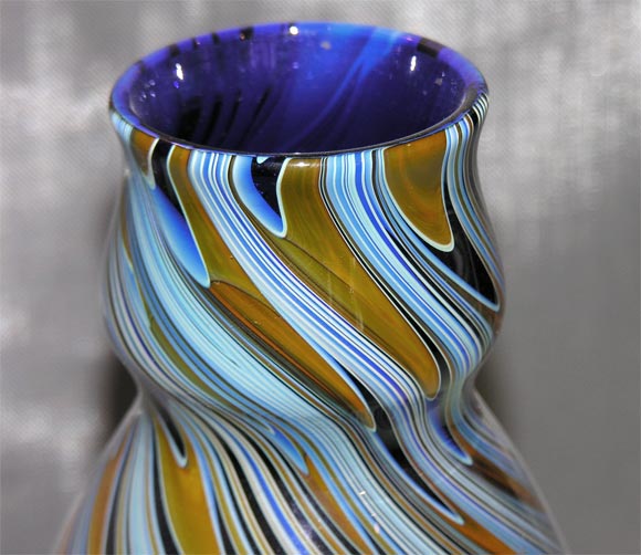 American Colored glass vase by Charles Lotton