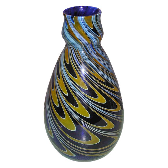 Colored glass vase by Charles Lotton