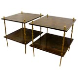 A pair of sofa end tables, Bagues