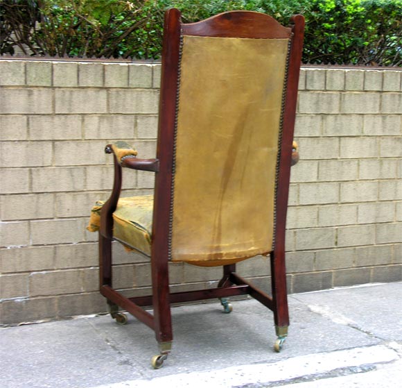 18th c. Scottish Partner's Desk Chair in Original Leather 3