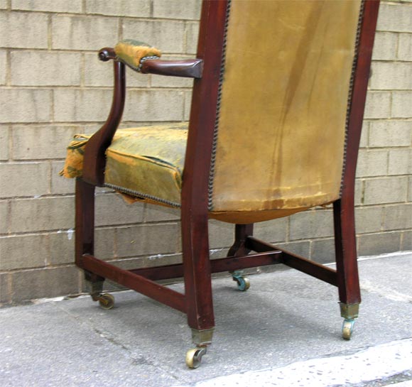 18th c. Scottish Partner's Desk Chair in Original Leather 4