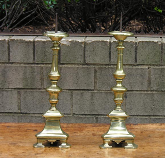 Pair of Brass Pricket Candlesticks