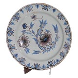 Fine Hand Painted 18th c. English Delft Charger