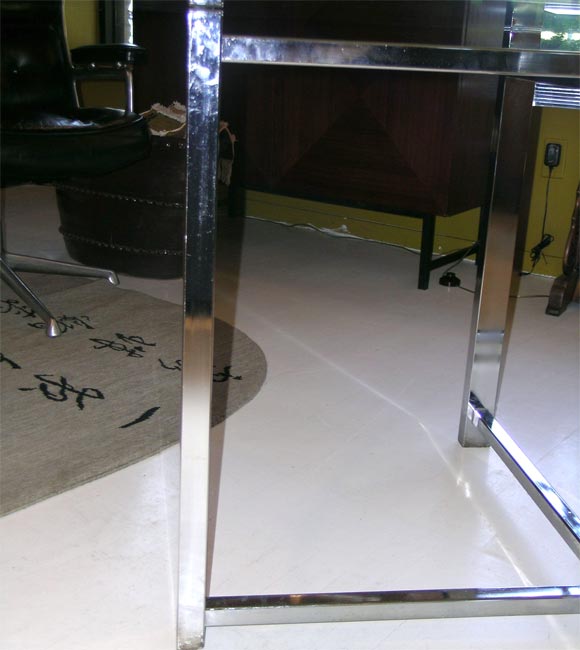 Glass and Chrome Dining Table For Sale 3
