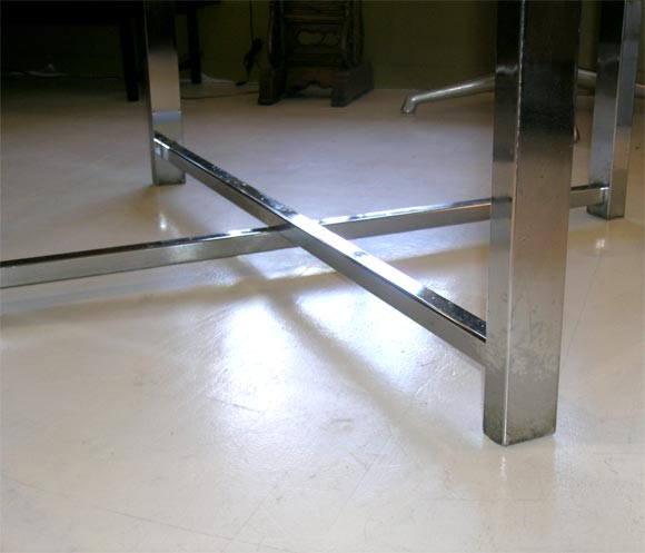 Glass and Chrome Dining Table For Sale 4
