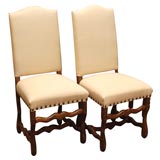 Set of Ten French Louis XIII Style Upholstered Dining Chairs