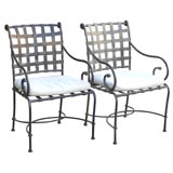 Vintage Set of Four French Zinc Garden Chairs