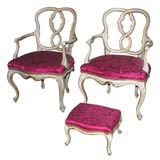 Pair of 18th c Venetian armchairs