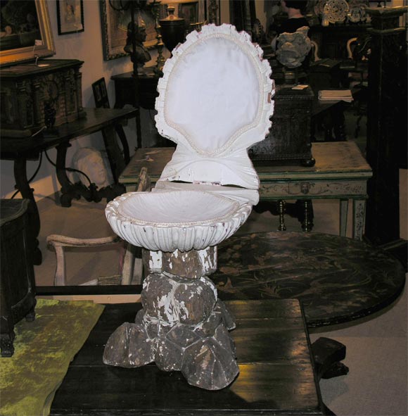 Pair of 18th century Venetian Grotto chairs in scallop shell form