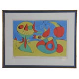 Original Color Lithograph "Zephyr Bird" by Joan Miro