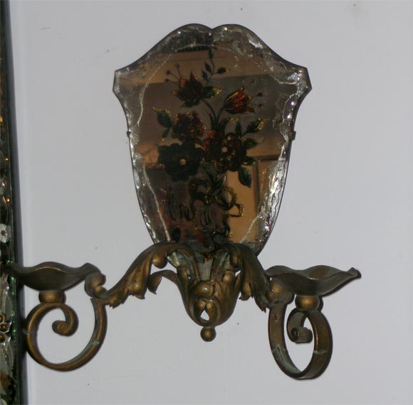 Pair of French Mirrored Wall Sconces
