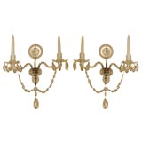 Pair of George III Cut Glass Sconces
