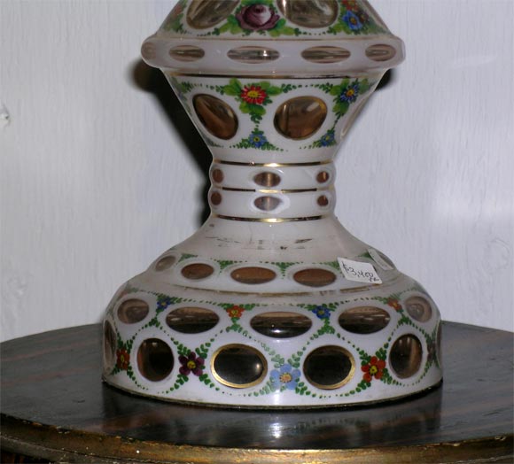 American Pair of Cut Glass Table Lamps For Sale
