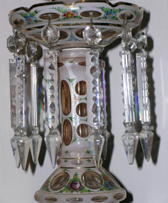 20th Century Pair of Cut Glass Table Lamps For Sale