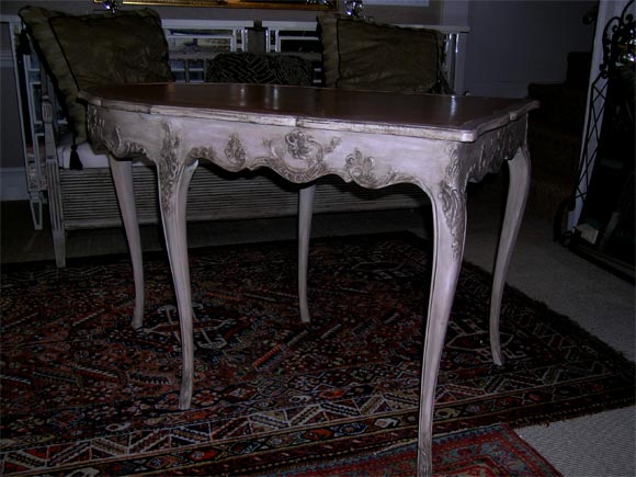 Unusual French Louis XV Leather Top Table