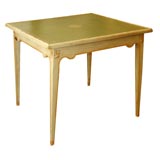 painted game table with leather top painted game table with leather top