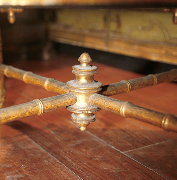 19thc French Gilt Faux Bamboo Tabouret 1