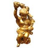 Pair of Italian Carved Wood Gilt Putti