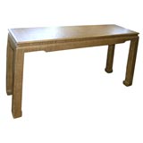 Chinese chippendale style moderne grass cloth console