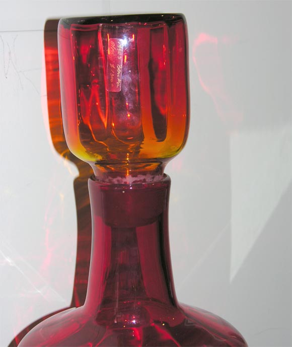 Blown Glass Huge Amberina Blenko Decanter