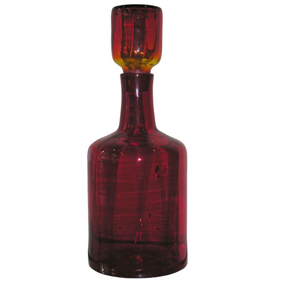 Huge Amberina Blenko Decanter