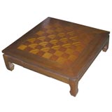Walnut chess table with drawers