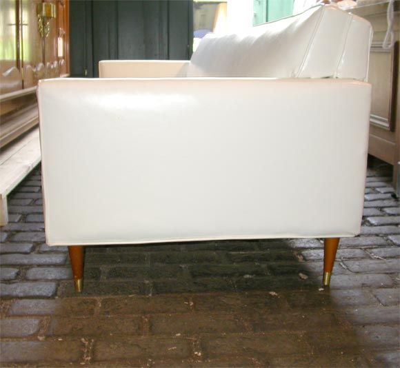 Mid-20th Century White Vinyl Sofa