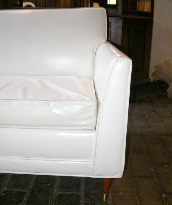 White Vinyl Sofa 1