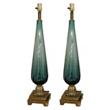 Elegant Blue Murano Glass table lamps