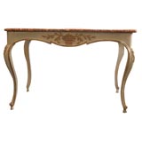 Painted table with marble top