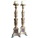 Pair Italian giltwood candlesticks Pair Italian giltwood candlesticks