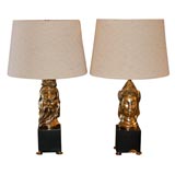 Pair James Mont Style Table Lamps In The Asian Taste