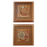 Pair of Harris Strong Seashell Tile Plaques