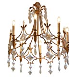 1940
s Brass 
Crystal Hollywood Regency Chandelier