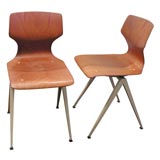 Set of 4 Molded Wood Chairs by Friso Kramer