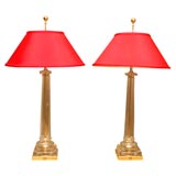 Vintage Glass Column Lamps