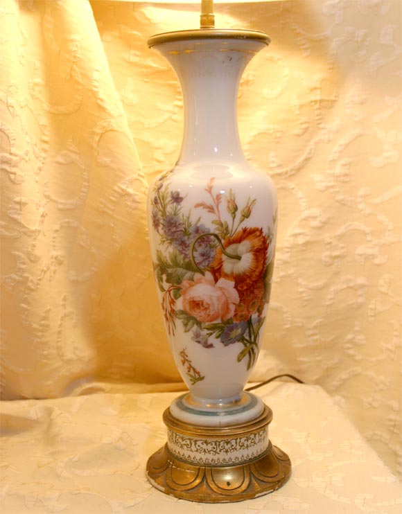 19th Century Opaline Glass Lamp