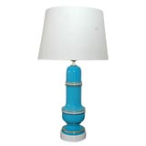 Aqua Lamp with Gold Accents