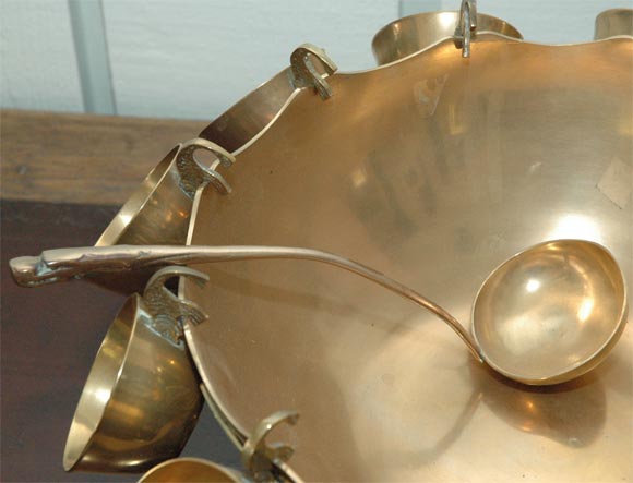 American Brass Punch Bowl Serving Set
