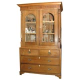 New England Federal mahogany linen press