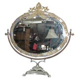 Antique C. 1900-1920 Big European Shaving/ Vanity Mirror