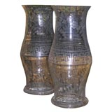 Pair of hurricane with beautiful etchings