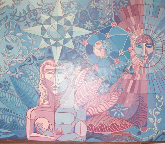 Adam and Eve mural In Excellent Condition In Treasure Island, CA