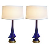 PR/  COBALT BLUE  CERAMIC  LAMPS