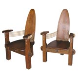 Pair of Unusual African Inspired Armchairs
