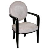 Black Lacquer Armchair by Maurice Dufrene