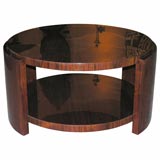 Large Round Mahogany Two-Tier Coffee Table