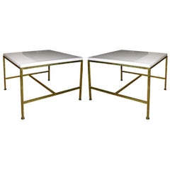 American White Glass Top Occasional Tables by Paul McCobb for Calvin