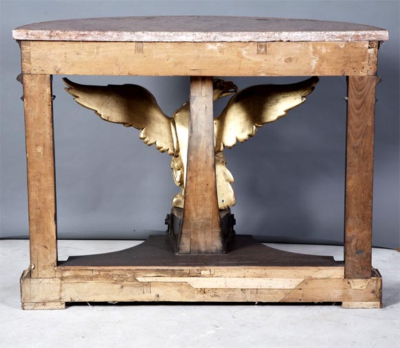 Neoclassical Italian Eagle Parcel-Gilt and Mahogany Console For Sale 3
