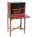Antique Mahogany and Leather Drop Leaf Writing Desk